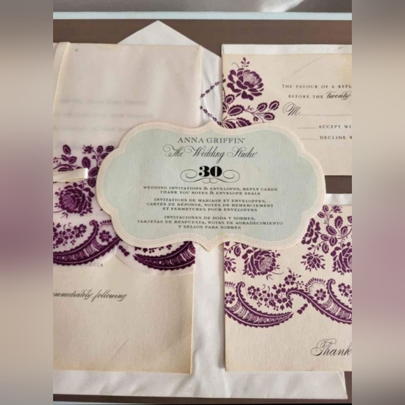Anna Griffin Wedding Invitation Set of 30 - Picture 6 of 8